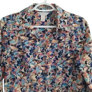 CHRISTOPHER&BANKS Multi Colored Jean Jacket Cut